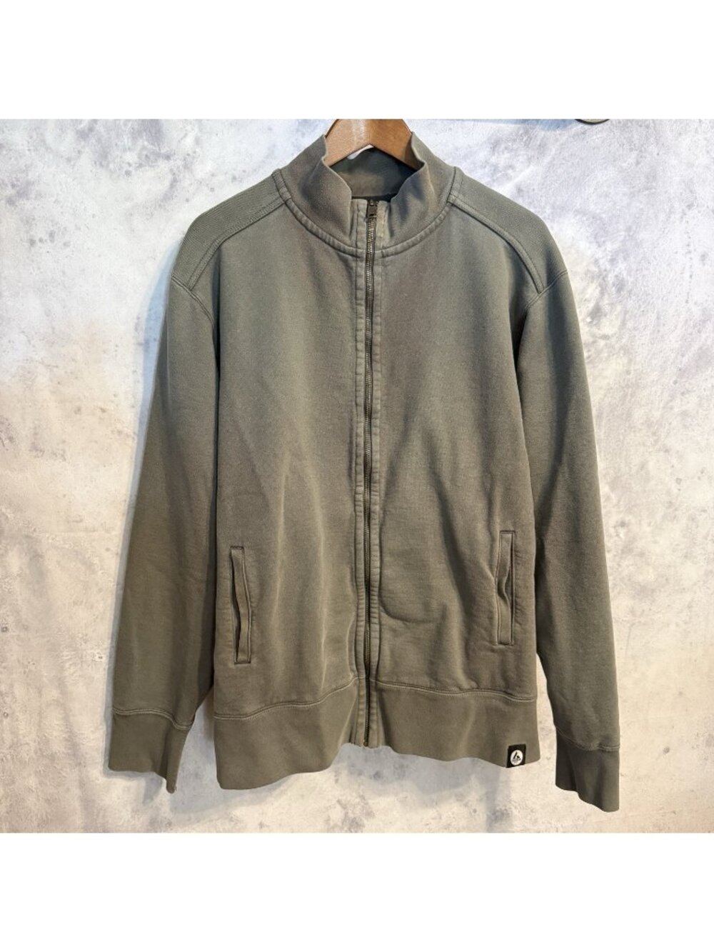 American Giant Sportswear Sweatshirt Mens 2XL Gray Full Zip Mock Neck USA